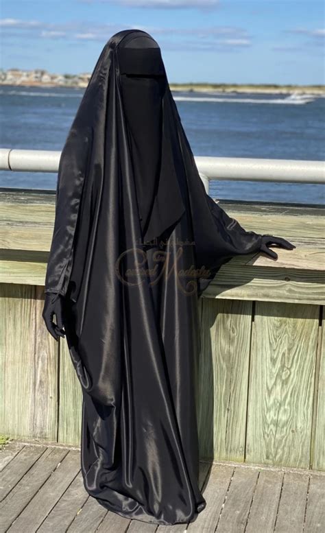Satin Closed Jilbab W Finger Loop Covered In Modesty Niqab Jilbab Elegant Gloves