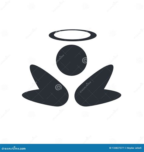 Angel Icon Vector Sign And Symbol Isolated On White Background Stock