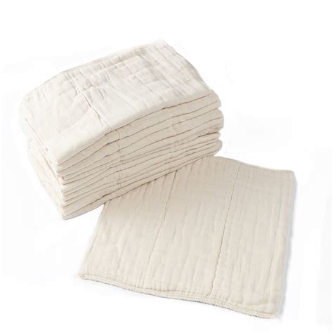 Prefold Cloth Diapers 12 Pack Unbleached Premium Cotton Pre Washed