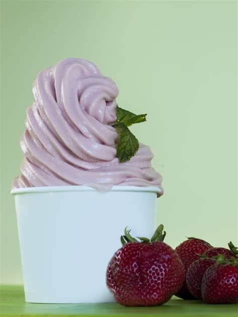 Frozen Soft Serve Yogurt Stock Photo Image Of Cream 24437452