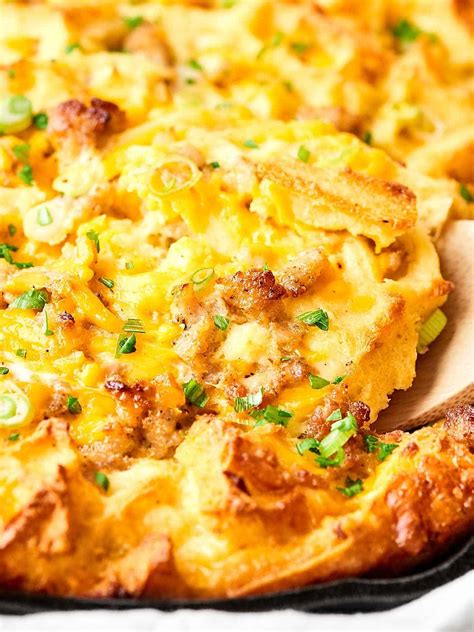 Waffle Sausage Breakfast Casserole Recipe Easy Breakfast For Dinner