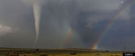 Storm chasers driving through northern texas on friday captured stunning images of a rainbow towering over a tornado. rainbow tornado | IGN Boards