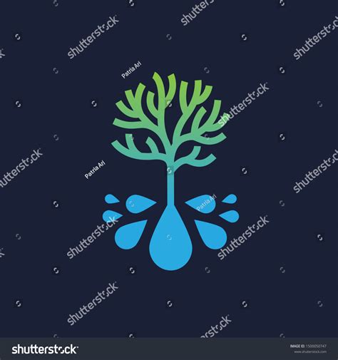 Tree Soil Made Water Drop Agriculture Stock Vector Royalty Free