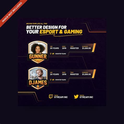 Esport And Gaming Psd Square Banner Template Premium Psd File