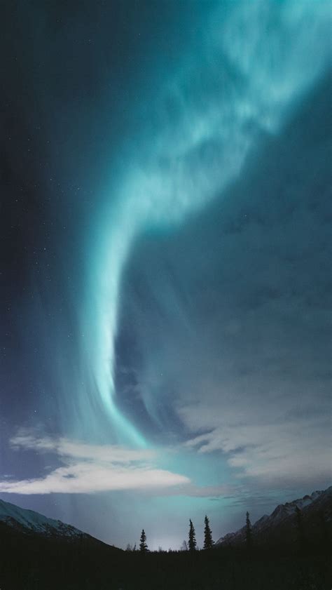 Download Wallpaper 800x1420 Northern Lights Sky Stars Anchorage