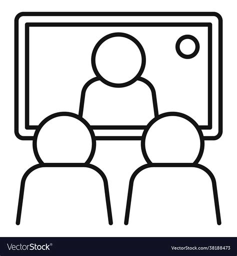 Conference Online Meeting Icon Outline Style Vector Image