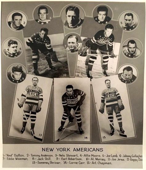 New York Americans Team Photo Collage 1938 Hockeygods