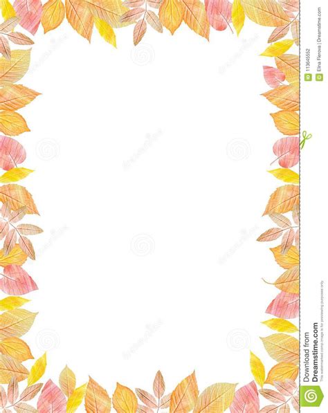 Fall Template Bright Colourful Autumn Leaves On Vertical