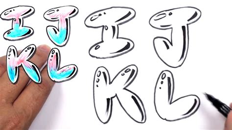 Graffiti Letters Alphabet Bubble Letters Alphabet I J K L Mat Youtube