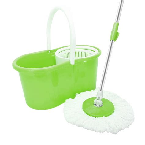 Microfiber Spin Floor Mop with Bucket 2 Heads 360° Rotation Microfiber