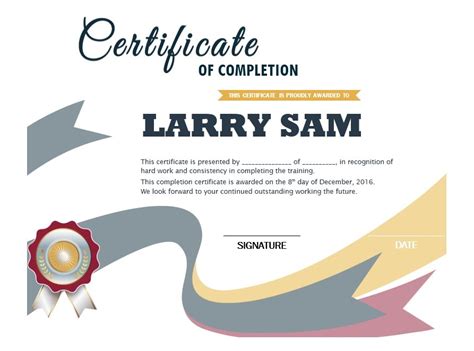 • modern certificate template in ms word. 40 Fantastic Certificate of Completion Templates [Word ...