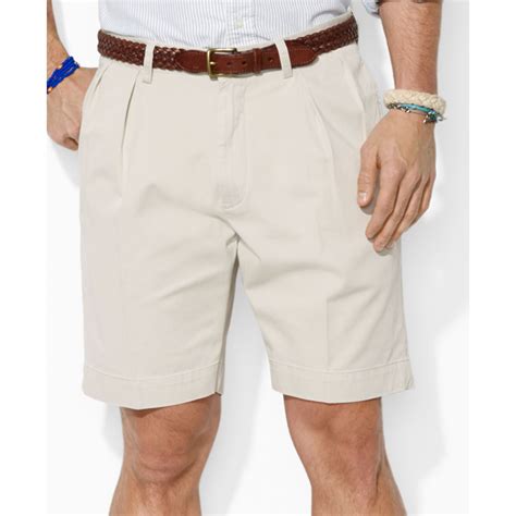 Polo Ralph Lauren Mens Core Classic Fit Pleated Chino Shorts In Blue