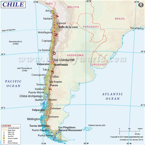 Map Of Chile With Cities Large World Map