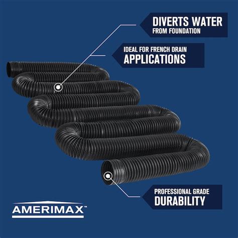 Flex Drain By Amerimax 4 In X 25 Ft Corrugated Perforated Pipe In The