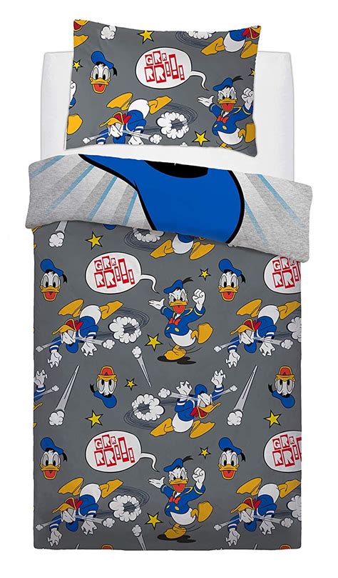 Disney Donald Duck Panel Single Bed Duvet Quilt Cover Set 5056242728436