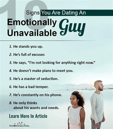 are you dating an emotionally unavailable man 10 subtle signs