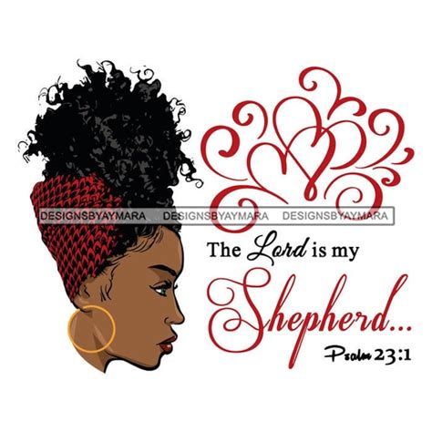 Afro Woman Praying Hands Prayers The Lord Is My Shepherd Quote Etsy