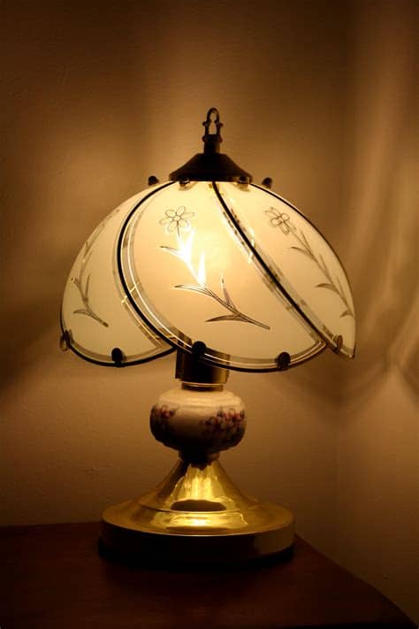 Bedside Lamp with Glass Shade Picture | Free Photograph ...