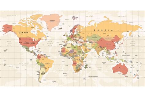 World Political Map Print A Wallpaper