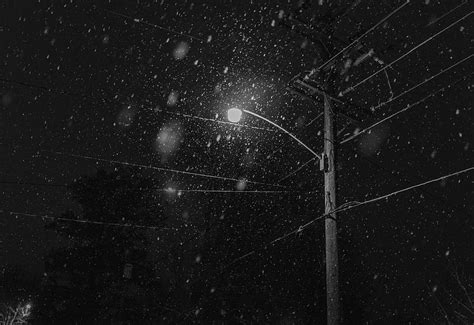Hd Wallpaper Snow Snowing Snowflakes Black And White Bandw Street