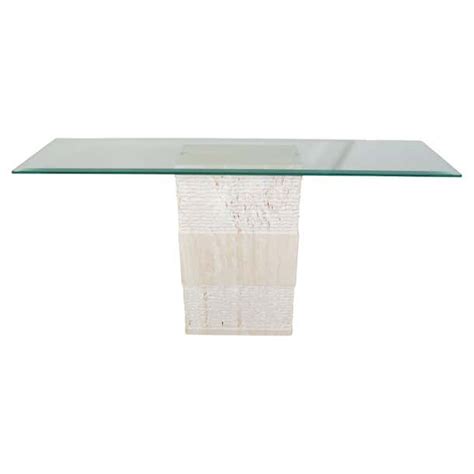 Contemporary Italian Travertine Marble Console Table After Artedi For Sale At 1stdibs