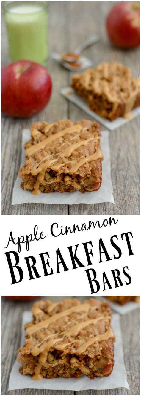 High fiber snacks are even better! Apple Cinnamon Breakfast Bars | Rezept | Vegetarische ...