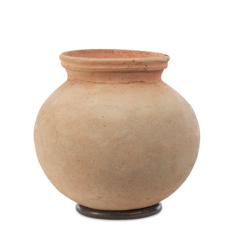 Mexican handmade cooking pot (5 qt) made of clay terra cotta traditional assorted designs ideal for cooking beans, rice, soup. Hendra Reclaimed Clay Pot - Small - Nkuku