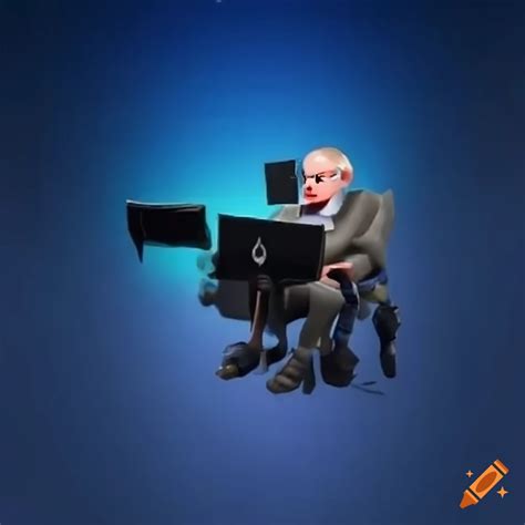 Digital Illustration Of Stephen Hawking As A Fortnite Character On Craiyon