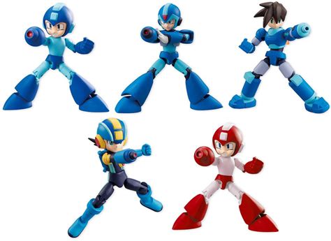 Mega Man 2 Inch Mini Figure Shokugan 66 Action Dash Set Of 5