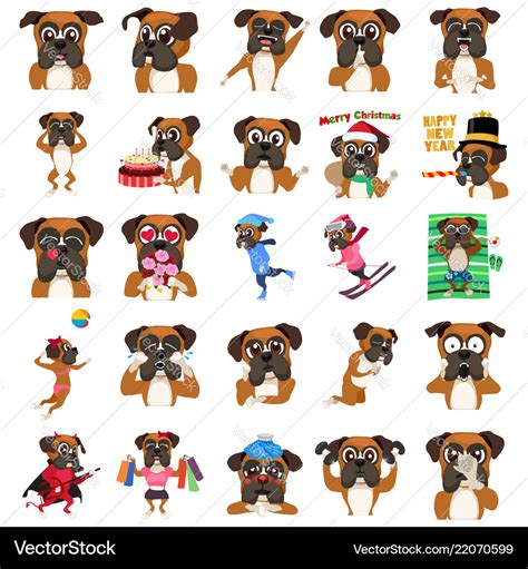 Boxer Dog Emoji Emoticon Expression Royalty Free Vector
