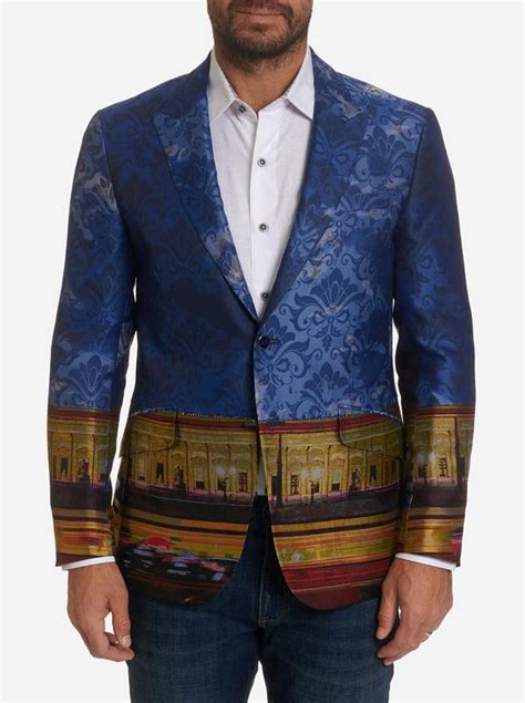 Robert Graham Limited Edition Blue Danube Silk Sport Coat Multi At The
