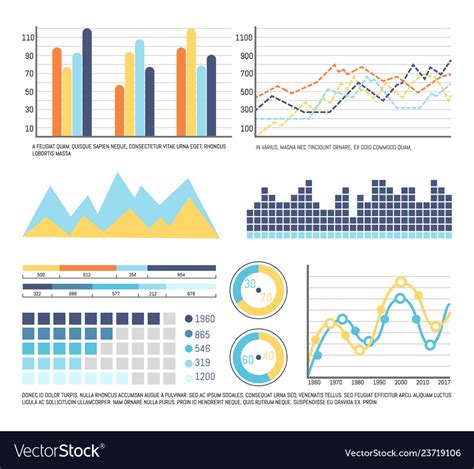 Infographics And Graphic Charts Data Presentation Vector Image