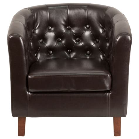 A leather chair from crate and barrel is a gorgeous addition to any room in the home. Brown Leather Barrel Chair QY-B16-HY-9030-4-BN-GG ...