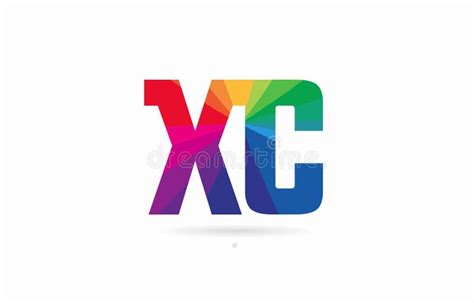 Rainbow Colored Alphabet Combination Letter Xc X C Logo Design Stock