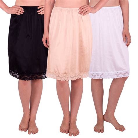 Womens Half Slip With Lace Details Anti Static Pack Of 3