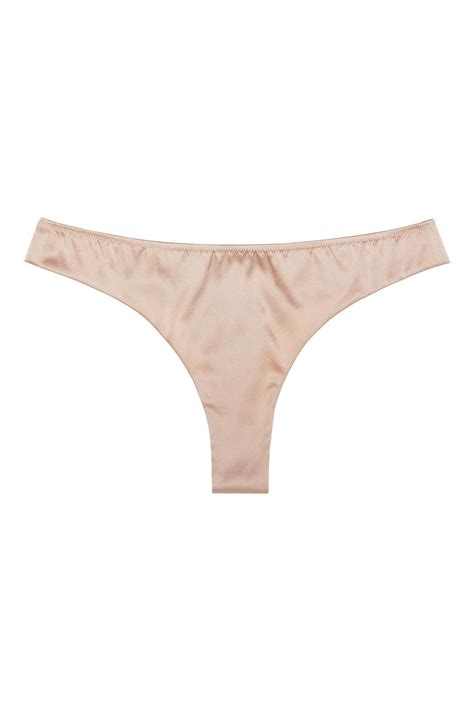 Sandra Silk Everyday Lace Thong • Real Bisque Beige Silk Panties