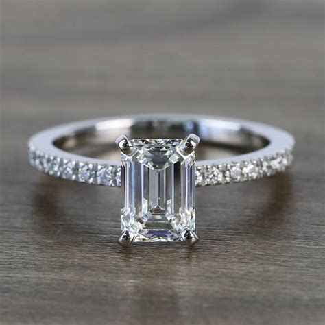 Near Flawless 151 Carat Emerald Cut Pave Ring