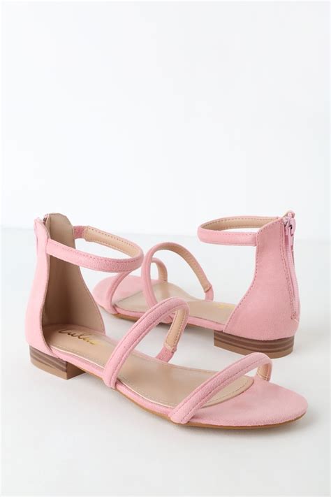 Cute Pink Sandals Flat Sandals Vegan Suede Sandals Lulus