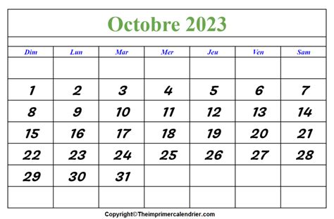 Calendrier Octobre 2023 Imprimable The Imprimer Calendrier