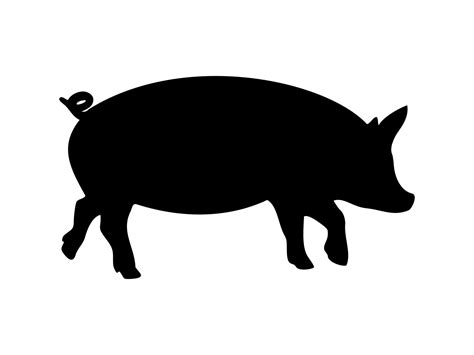 Pig Silhouette Vector Image With Svg Eps Pdf Png Pdf And Etsy