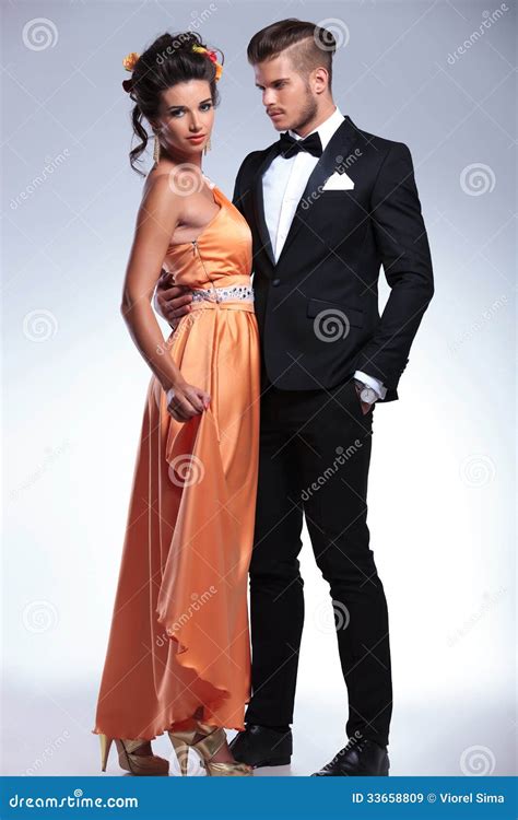 Fashion Couple With Man Looking At Woman Stock Image Image Of Rose
