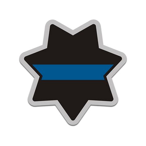 Thin Blue Line Sheriff 7 Point Badge Deputy Sticker Decal Rotten Remains