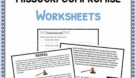 the missouri compromise worksheet