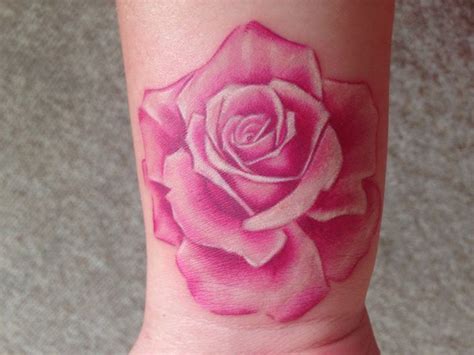 My Pink Rose Tattoo With No Black Outlines Just Shading Pink Rose