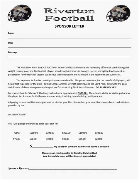 Football Sponsorship Letter Fill Out And Sign Printab