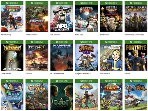 Découvrez Une Large Sélection De Jeux Gratuits Sur Xbox One Xbox