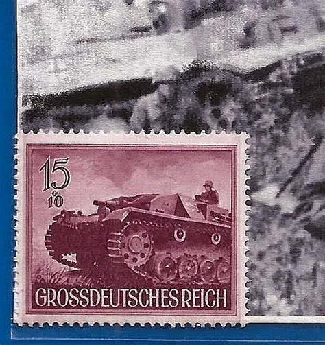 Nazi Germany Third 3rd Reich Ww2 Panzer Iv Tank Assault Stamp Mnh 1944