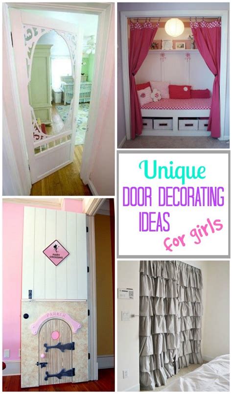 If you need even more room, you can remove both bedside tables and use an overhead shelf for lighting. Decorating Door Ideas for Girls - Design Dazzle