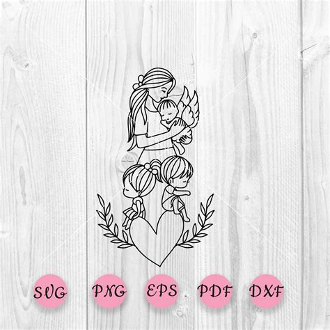 Baby Loss Memorial Svg Mom And Baby Svg Mom Holding Angel Etsy