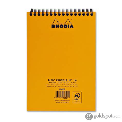 rhodia wirebound lined paper notepad in orange 6 x 8 25 note pad paper notepads vellum paper
